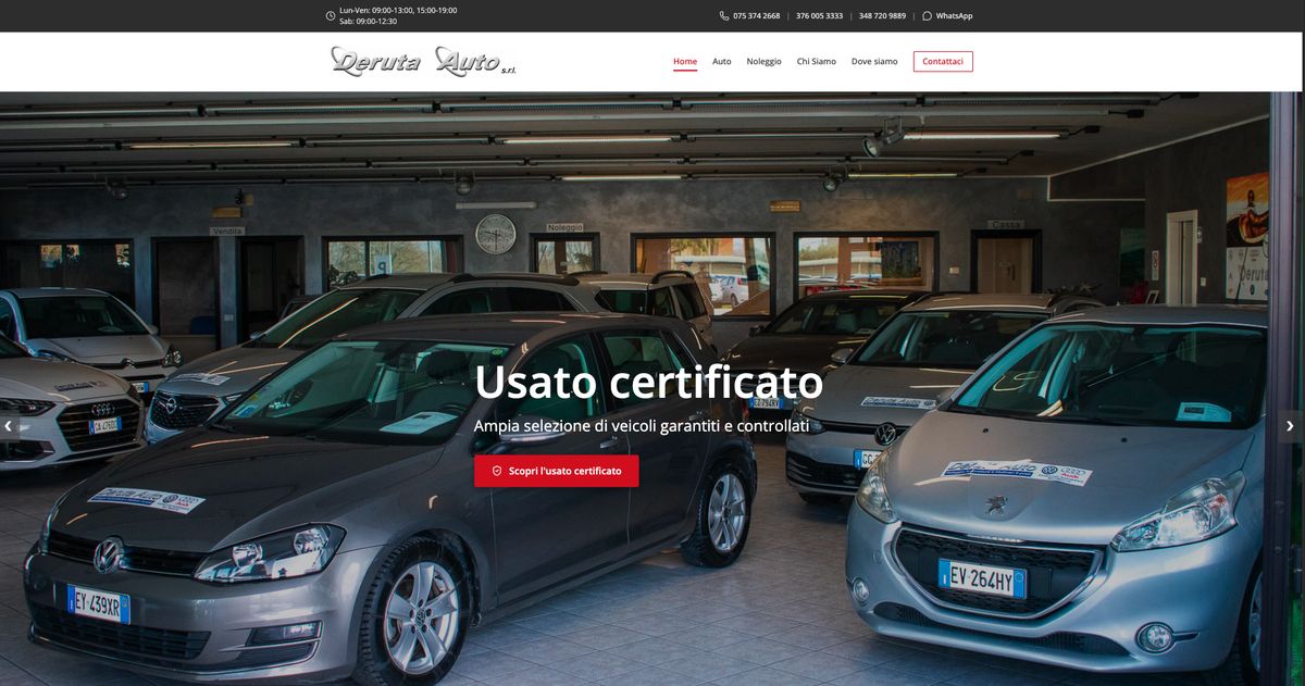 Sito web Deruta Auto - concessionaria con catalogo veicoli online