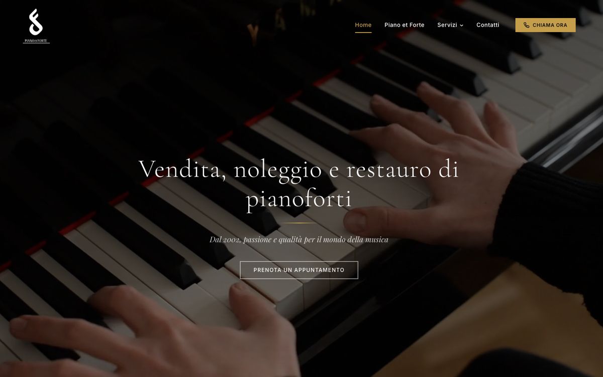 Sito web Piano et Forte - vendita e restauro pianoforti a Perugia